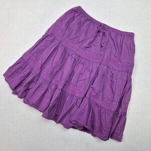 GAP Kids Embroidered Purple Ruffle Midi Skirt Sz M EXCELLENT CONDITION!!!